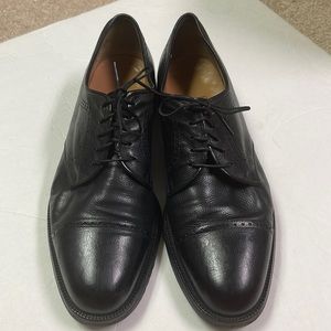 Men’s Salvatore Ferragamo Black Leather Cap Toe Lace Up Size 9M